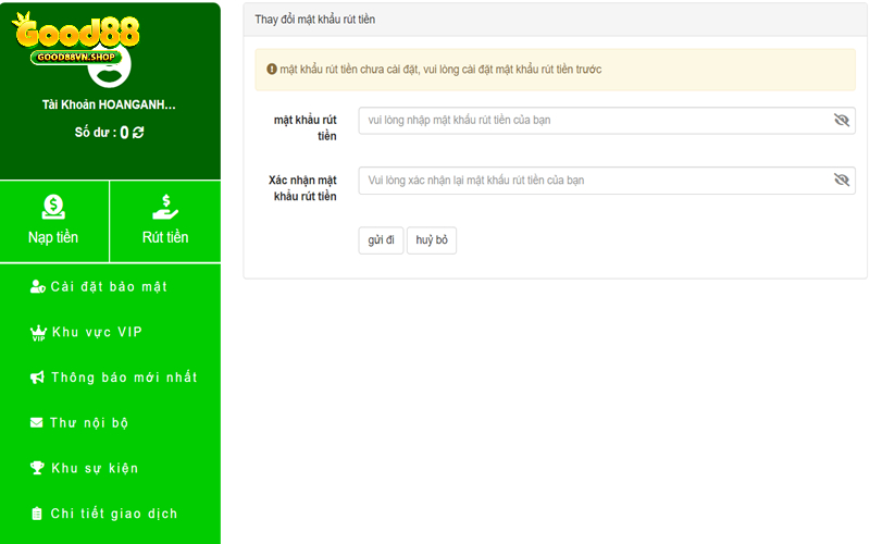 Chi tiết các bước hướng dẫn rút tiền Good88 nhanh chóng nhất